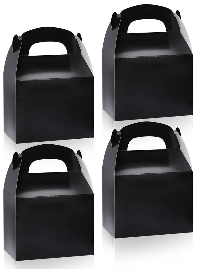 JEFHOMKIT 24Pcs Gable Boxes,Black Gable Candy Treat Boxes,Party Favor Treat Boxes,Goodie Gift Boxes for Party Favor,Paper Gable Gift Boxes with Handle for Birthday Party Wedding Baby Shower,6.2x3.5x3.4In(Black) - Image 1